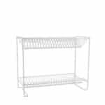 Opvaskestativ Dobbelt Med Bakke - Hvid