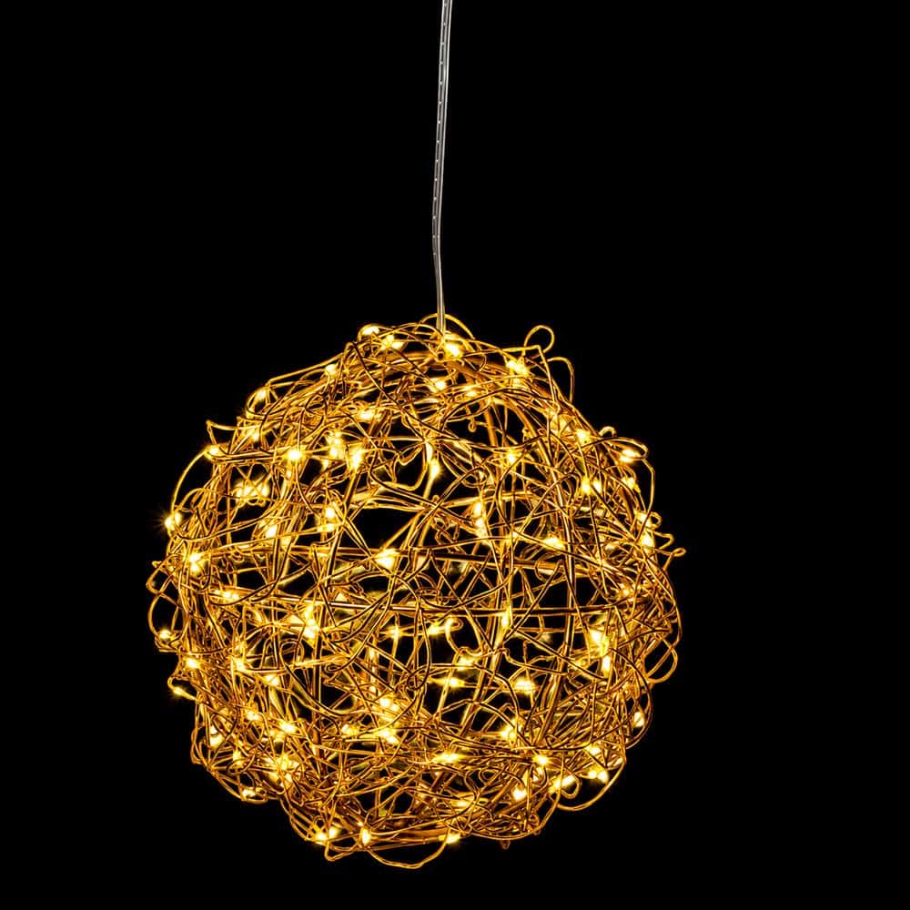 Dacore Metalkugle Med LED Lys – Guld Ø25 cm